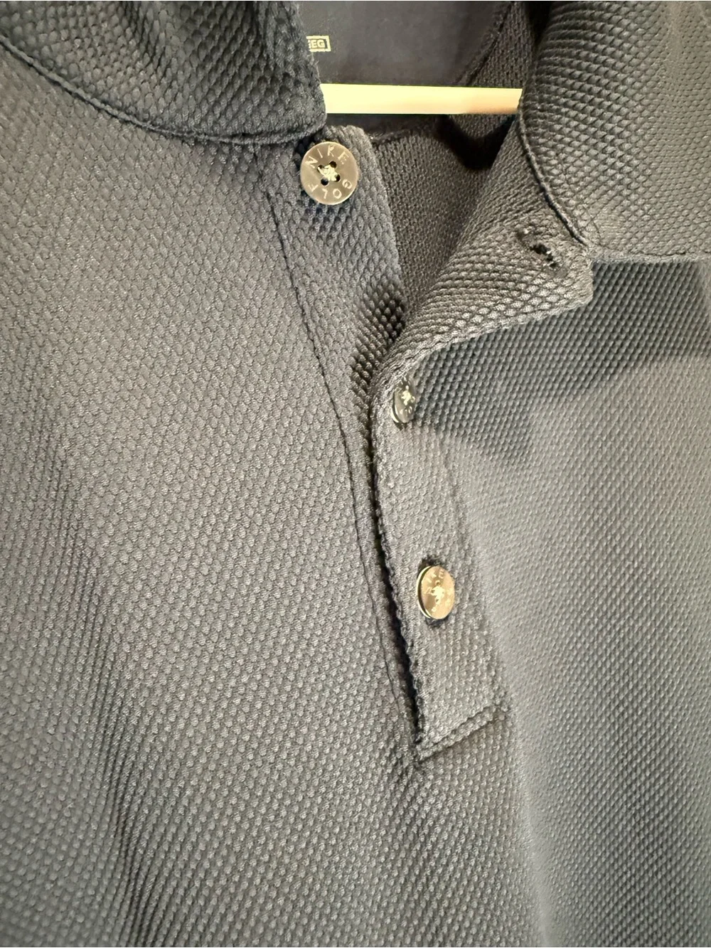 Nike Golf Navy Textured Polo-Style Shirt Jacket